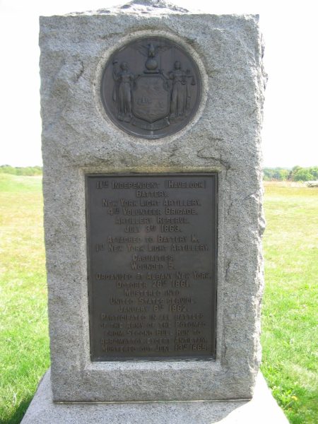 11TH INDEPENDENT BATTERY NEW YORK LIGHT ARTILLERY WAR MEMORIAL