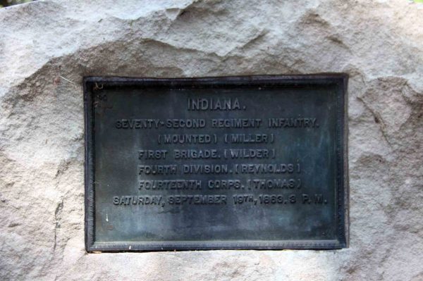 INDIANA. SEVENTY-SECOND REGIMENT INFANTRY. WAR MEMORIAL PLAQUE