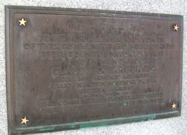 BEAVERDAM & VICINITY WORLD WAR II MEMORIAL PLAQUE A