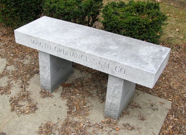 1686TH ORDINANCE S & M CO. WAR MEMORIAL BENCH