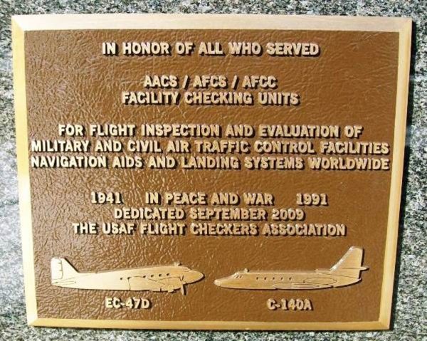 AACS/AFCS/AFCC FACILITY CHECKING UNITS WAR MEMORIAL PLAQUE