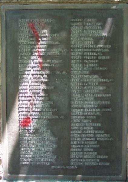 CHESTNUT HILL AND MT. AIRY WORLD WAR II MEMORIAL PLAQUE B