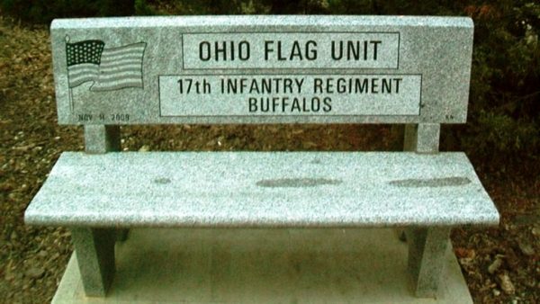 OHIO FLAG UNIT WAR MEMORIAL BENCH