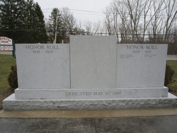 EAST AURORA KOREAN WAR VETERANS MEMORIAL BACK
