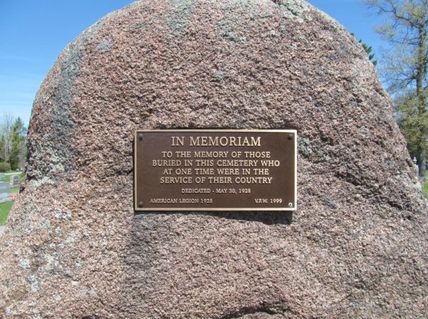MOSINEE CEMETERY IN MEMORIAM MEMORIAL PLAQUE