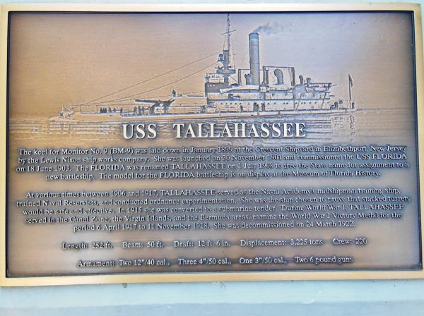 USS TALLAHASSEE WAR MEMORIAL BELL PLAQUE