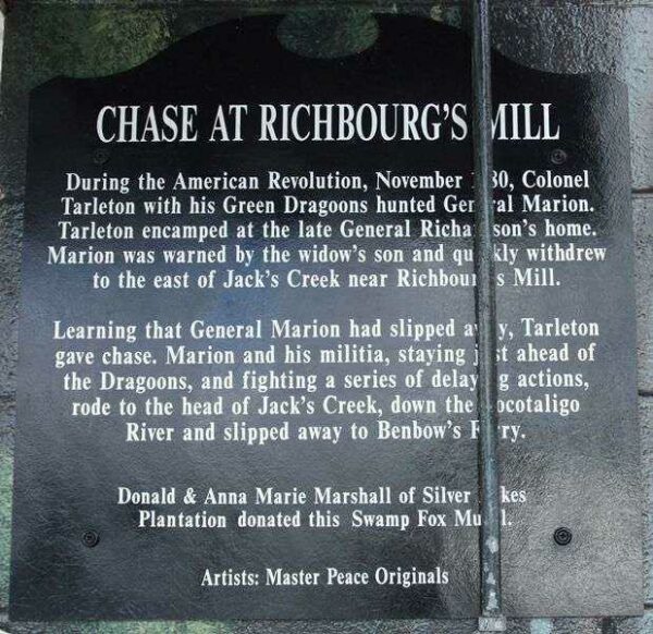 CHASE AT RICHBOURG’S MILL MEMORIAL MURAL PLAQUE