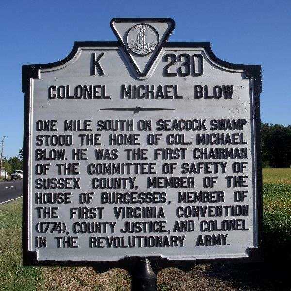 COLONEL MICHAEL BLOW REVOLUTIONARY SOLDIER MEMORIAL MARKER