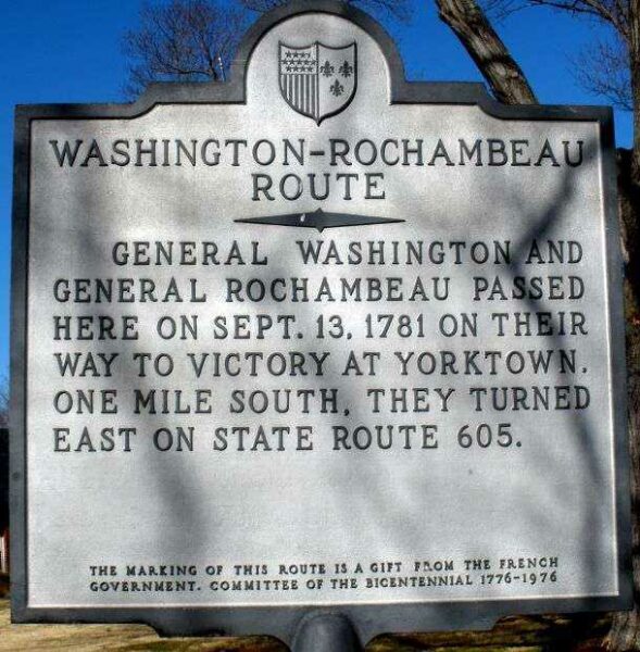 WASHINGTON-ROCHAMBEAU ROUTE WAR MEMORIAL MARKER