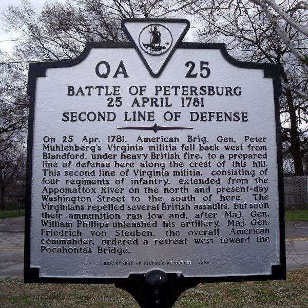 BATTLE OF PETERSBURG REVOLUTIONARY WAR MEMORIAL MARKER VII