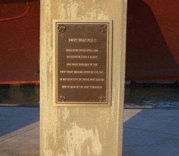 SWIFT BOAT PCF-1 WAR MEMORIAL PLAQUE