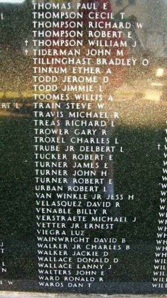KANSAS VIETNAM VETERANS MEMORIAL PANEL Y