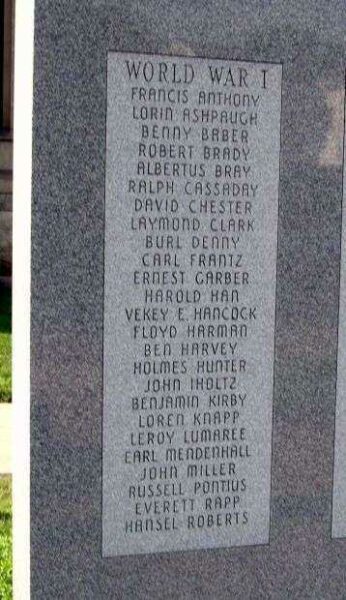 WABASH COUNTY WAR MEMORIAL PANEL A