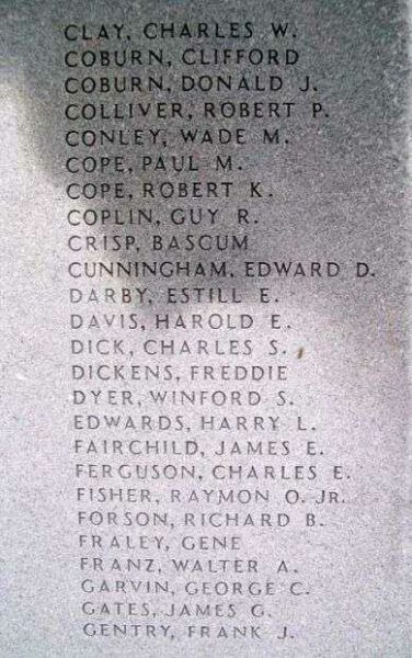 BOYD COUNTY WAR MEMORIAL HONOR ROLL C