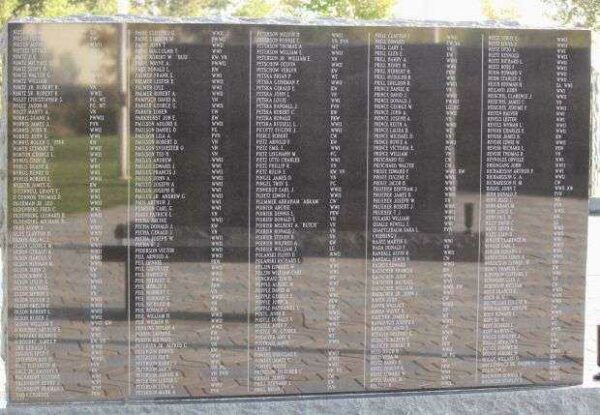 BLOOMER VETERANS MEMORIAL HONOR ROLL STONE G