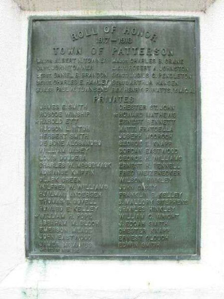 PATTERSON WAR VETERANS MEMORIAL PLAQUE A
