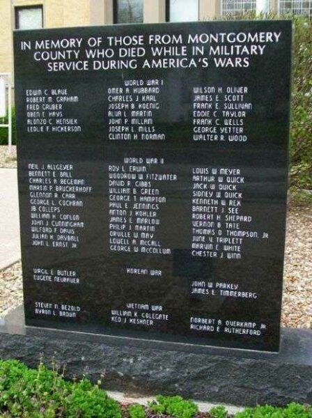 MONTGOMERY COUNTY WAR VETERANS MEMORIAL