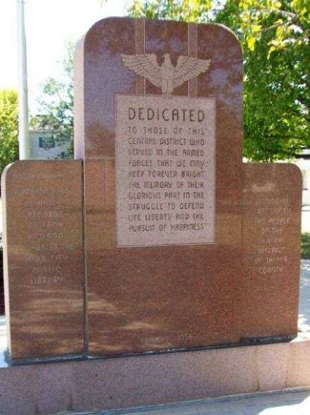 WEBB CITY WAR VETERANS MEMORIAL CENTER STONE FRONT