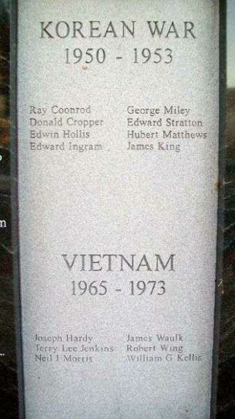 GREENFIELD WAR MEMORIAL HONOR ROLL STONE B