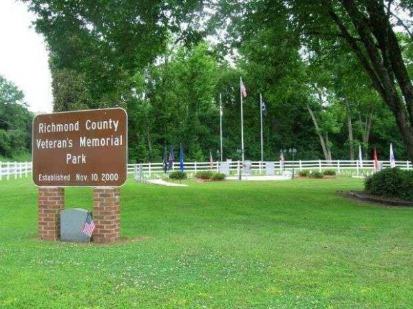 RICHMOND COUNTY VETERAN’S MEMORIAL PARK MARKER