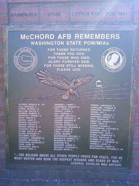 WASHINGTON STATE VIETNAM WAR POW/MIA MEMORIAL PLAQUE C