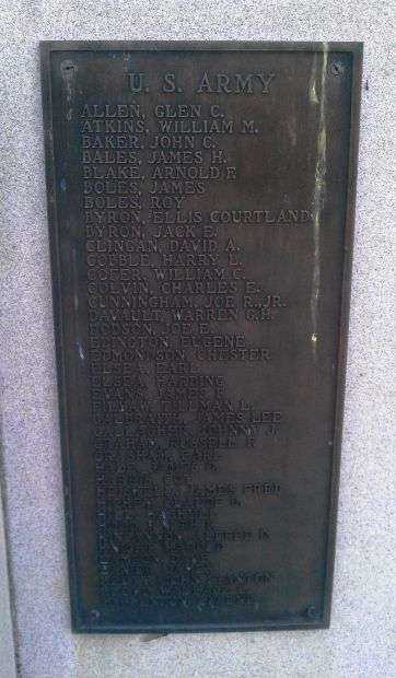 RHEA COUNTY WAR VETERANS MEMORIAL LEFT PLAQUE