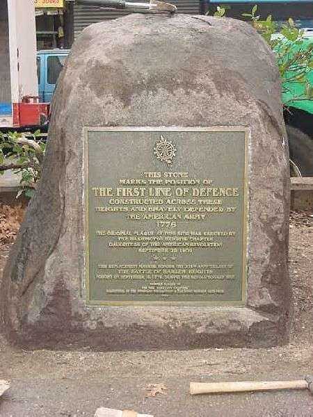 HARLEM HEIGHTS FIRST LINE OF DEFENSE WAR MEMORIAL