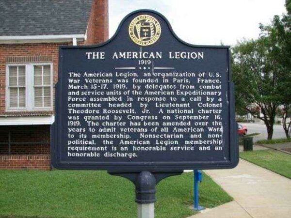 THE AMERICAN LEGION MEMORIAL MARKER FRONT