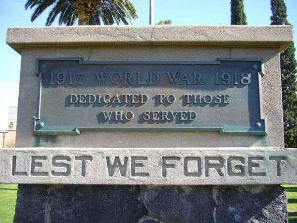 TUCSON WORLD WAR I MEMORIAL PLAQUE