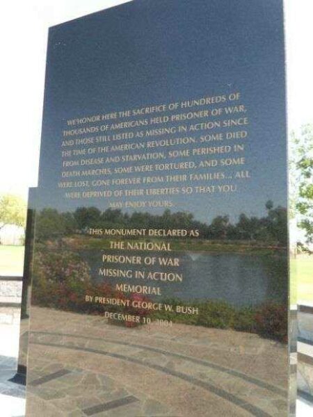 NATIONAL POW MIA MEMORIAL DEDICATION STONE