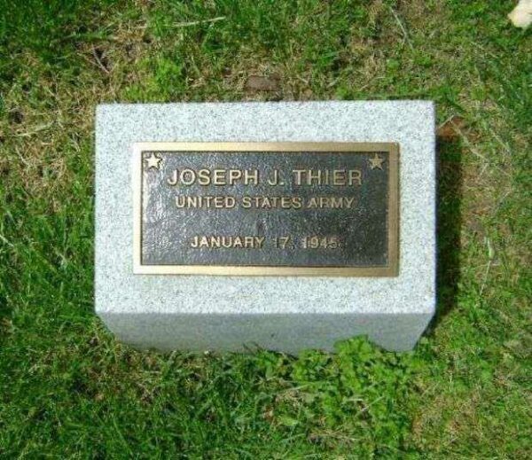 JOSEPH J. THIER WAR MEMORIAL TREE PLAQUE