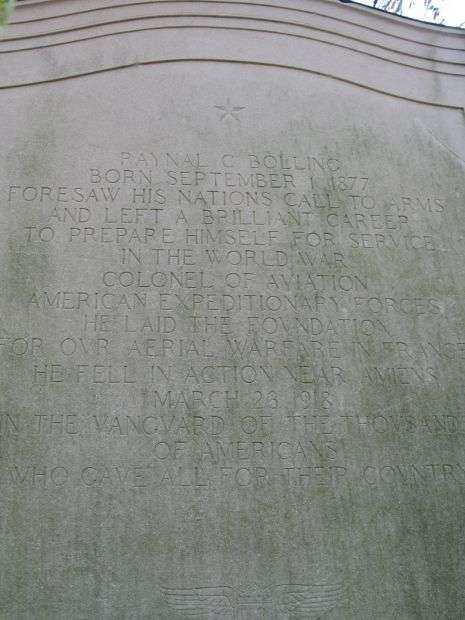 COLONEL RAYNAL C. BOLLING WAR MEMORIAL DEDICATION STONE