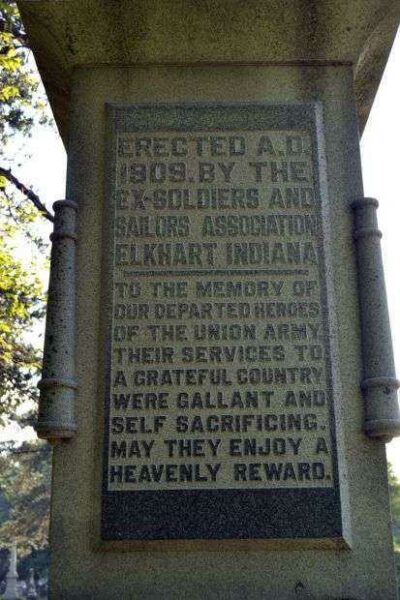 ELKHART CIVIL WAR MEMORIAL DEDICATION STONE