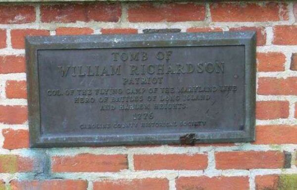 TOMB OF WILLIAM RICHARDSON REVOLUTIONARY WAR SOLDIER MEMORIAL PLAQUE