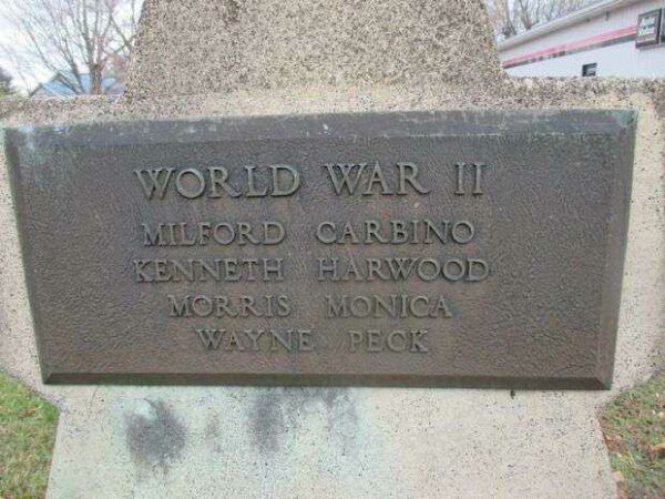 BANGOR WORLD WAR II MEMORIAL PLAQUE
