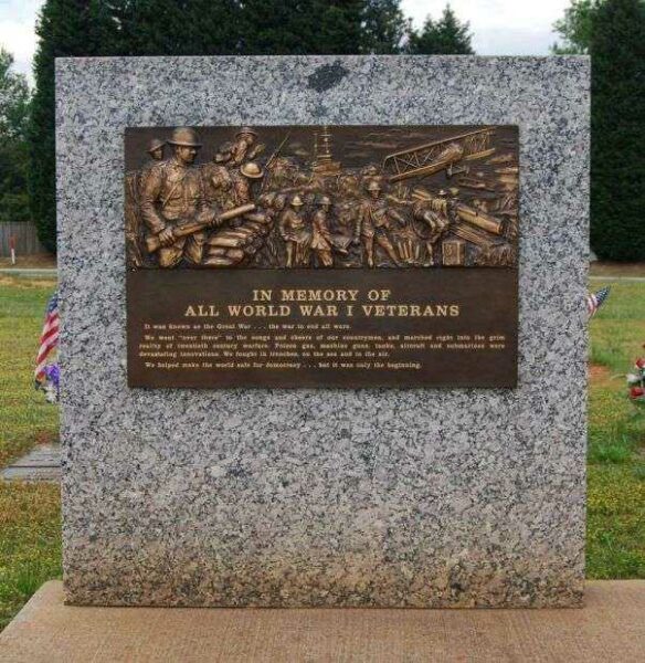 GREENVILLE COUNTY WORLD WAR I MEMORIAL PLAQUE