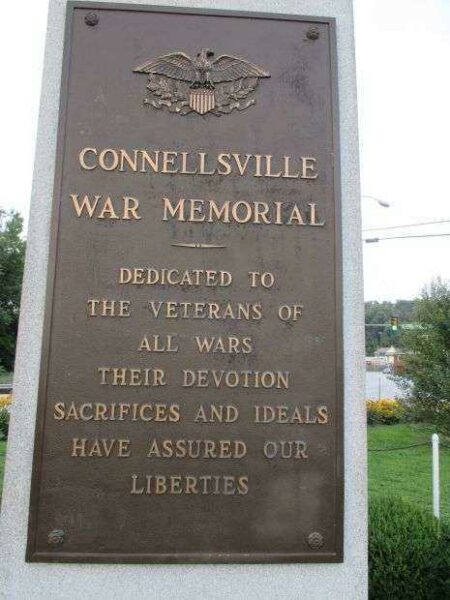 CONNELLSVILLE WAR MEMORIAL PLAQUE
