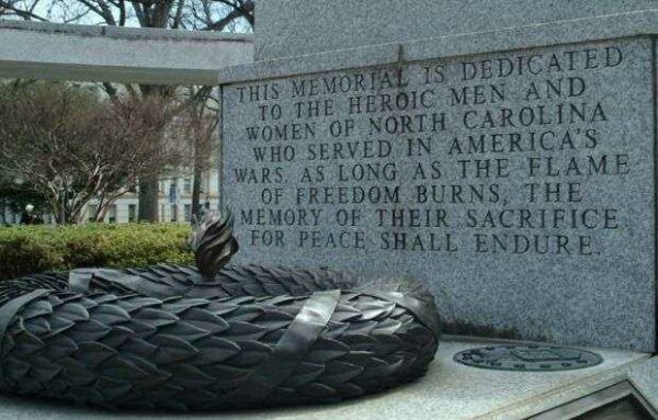NORTH CAROLINA VETERANS MEMORIAL DEDICATION STONE