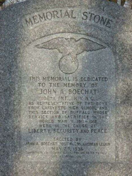 JOHN A. BOECHAT WAR MEMORIAL DEDICATION STONE