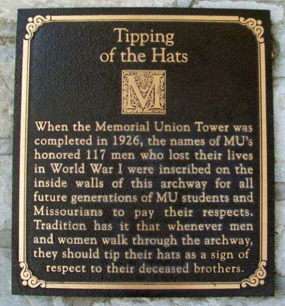MEMORIAL UNION CLOCK TOWER PLAQUE