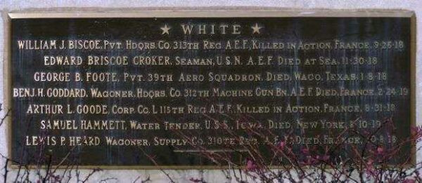 ST. MARY’S COUNTY WORLD WAR I MEMORIAL PLAQUE A