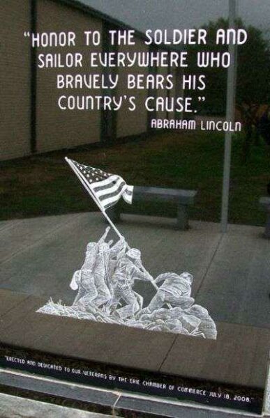 ERIE VETERANS MEMORIAL DEDICATION STONE