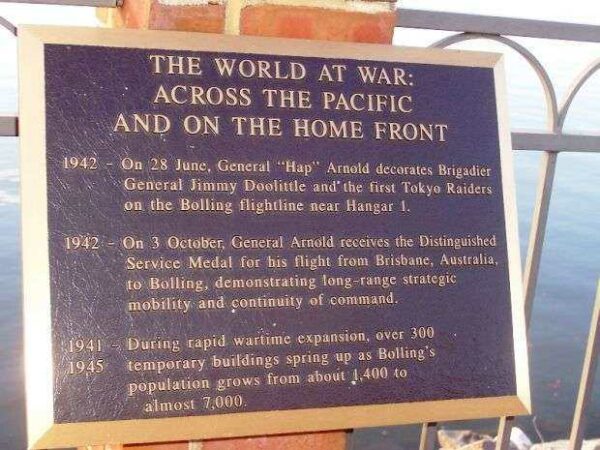 BOLLING AIR FORCE BASE MEMORIAL RIVER WALK PLAQUE H