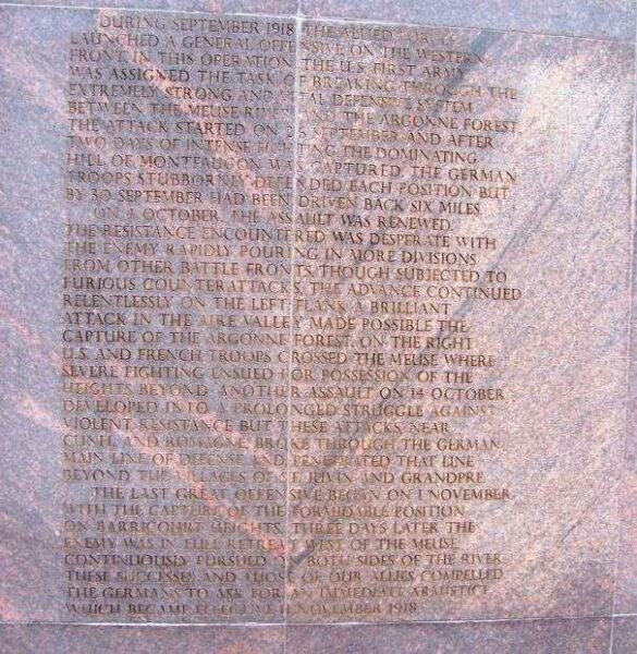 PERSHING PARK MEMORIAL NARRATIVE STONE C