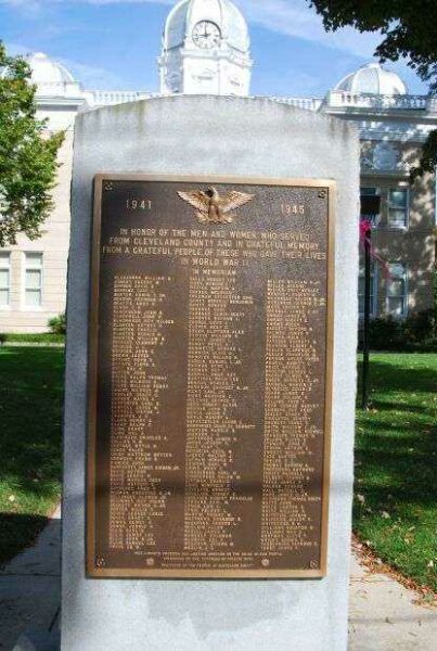 CELEVELAND COUNTY WORLD WAR II MEMORIAL