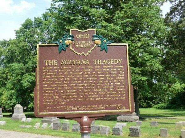 THE SULTANA TRAGEDY WAR MEMORIAL MARKER