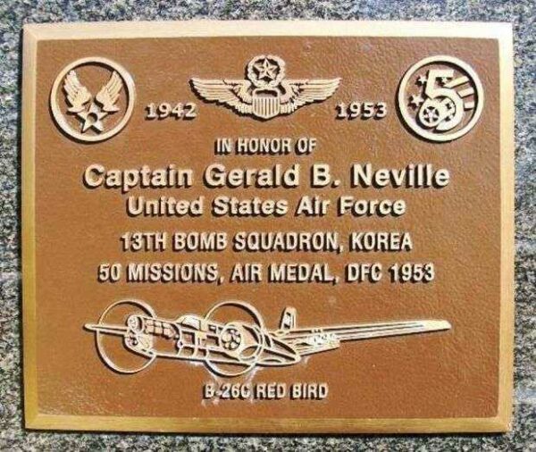 CAPTAIN GERALD B. NEVILLE WAR MEMORIAL PLAQUE