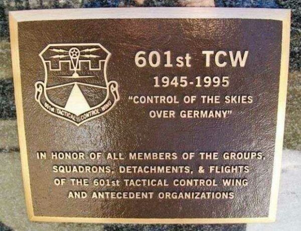 601ST TCW WAR MEMORIAL PLAQUE