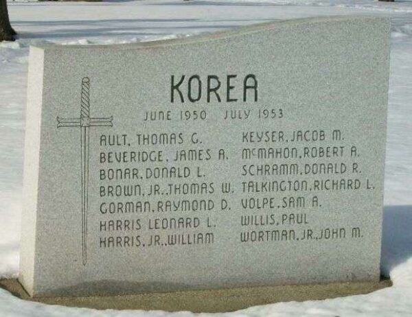 BELLAIRE KOREAN AND VIETNAM WARS MEMORIAL STONE C