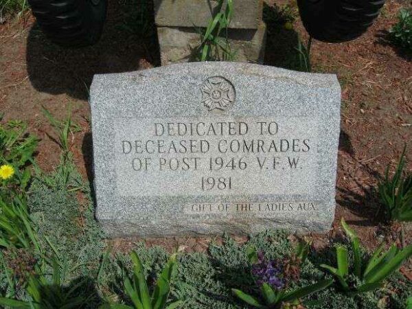 V.F.W. POST 1946 MEMORIAL CANNON DEDICATION STONE